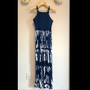 crochet/tie dye maxi dress